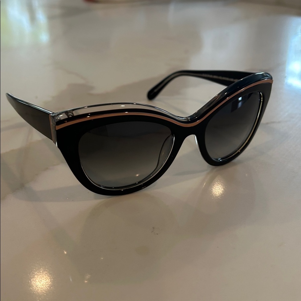 Kate Spade Black Cat-Eye Sunglasses with Rose Gold Accent - Picture 3 of 6